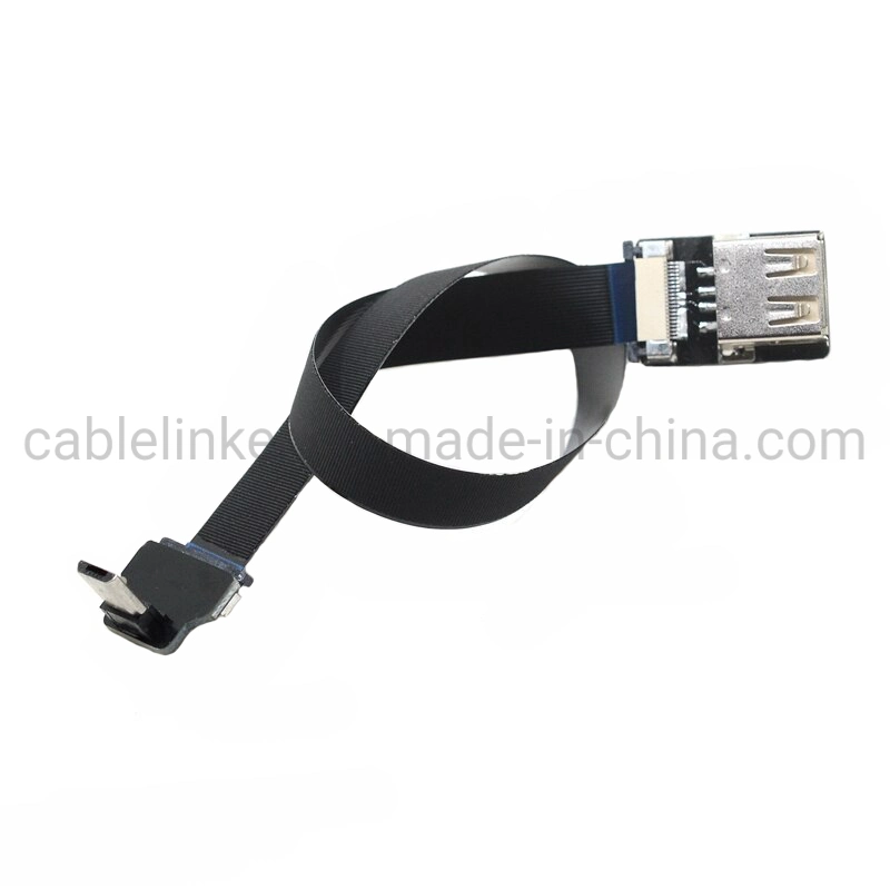 Micro USB to USB2.0 Female Flat Flexible OTG Cable