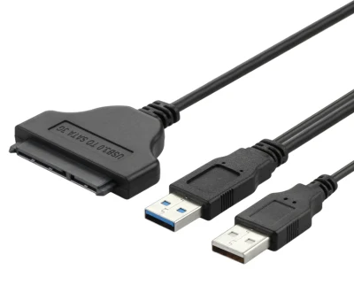 Cavo di alimentazione esterno convertitore da HDD SATA 2.5 a doppio USB 3.0 + USB 2.0 a 22 pin